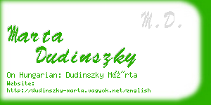 marta dudinszky business card